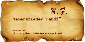 Madenszieder Fabó névjegykártya